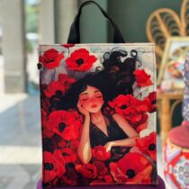 ساک دستی سرو دختر و گل شقایق