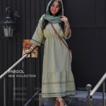 پیراهن لاچین کاهویی