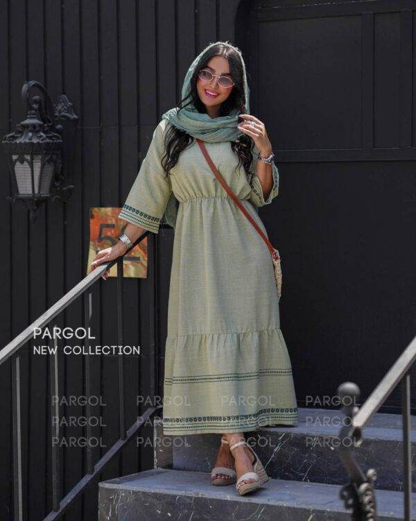 پیراهن لاچین کاهویی