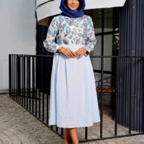 شومیز دامن ترنج آبی روشن (ساده)