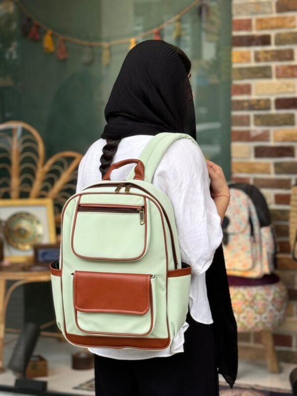 کوله پشتی یاس سبز پاستلی قهوه ای