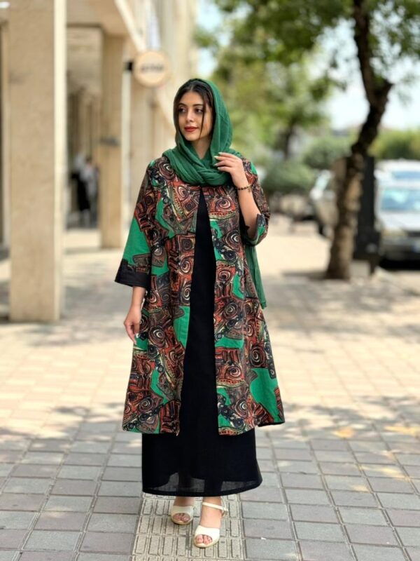 مانتو جیب در پیله سبز طرح چوب