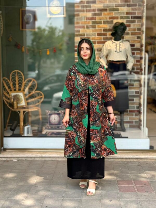 مانتو جیب در پیله سبز طرح چوب