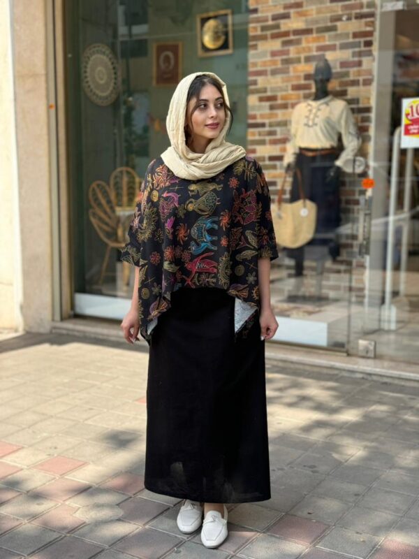 کراپ سایه سوزندوزی مشکی