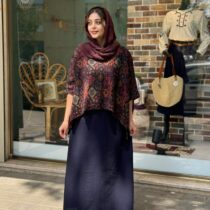 کراپ سایه چهل تیکه سنتی مشکی عنابی
