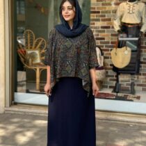 کراپ سایه چهل تیکه سنتی زیتونی