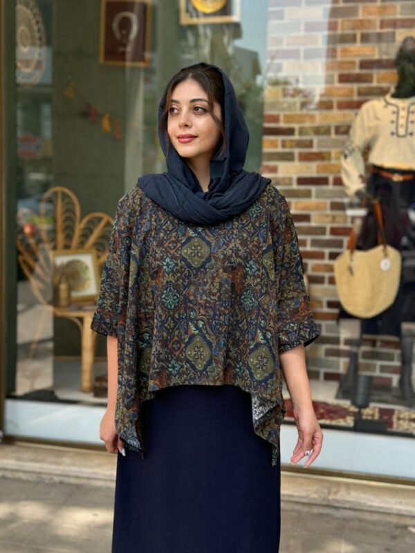 کراپ سایه چهل تیکه سنتی زیتونی