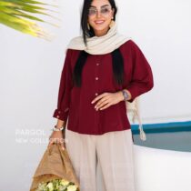 شومیز ماهک زرشکی