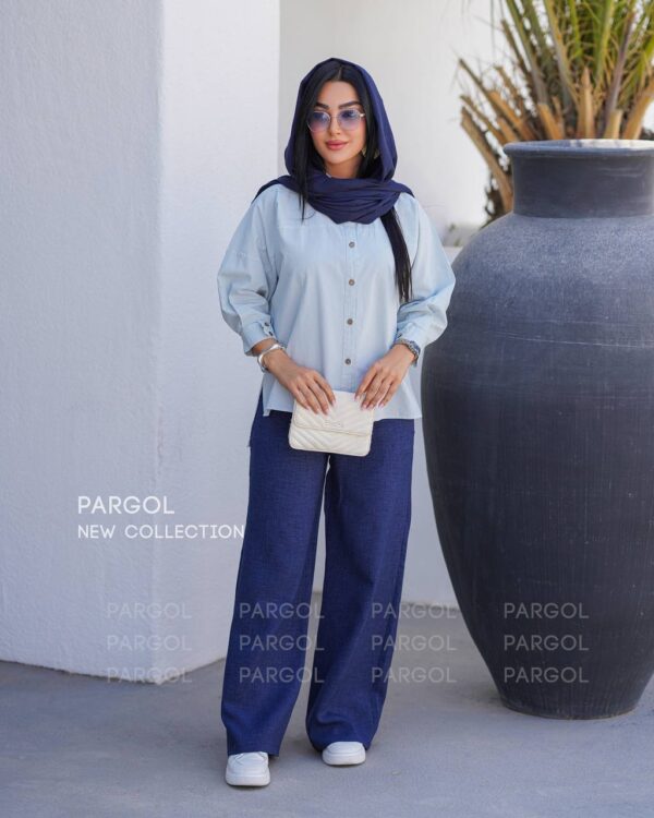 شومیز ماهک آبی روشن