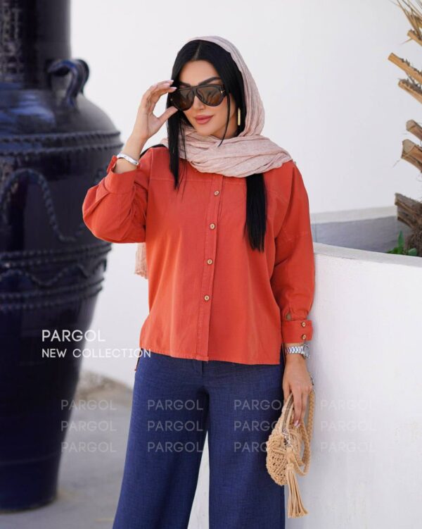 شومیز ماهک آجری