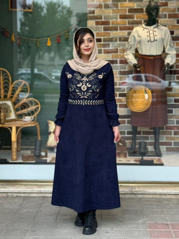پیراهن کبریتی سورمه ای