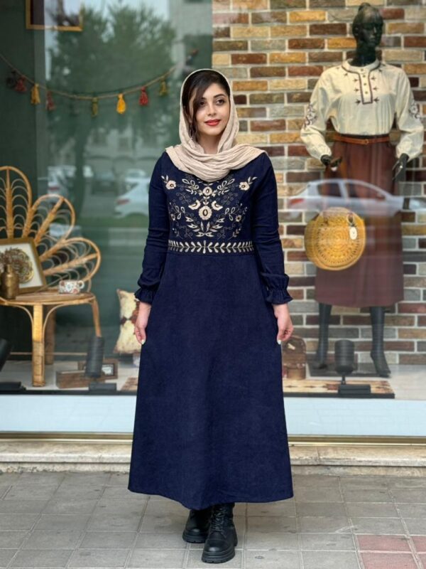پیراهن کبریتی سورمه ای