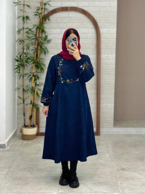 پیراهن میخک کبریتی سورمه ای