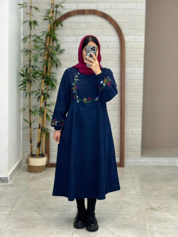 پیراهن میخک کبریتی سورمه ای