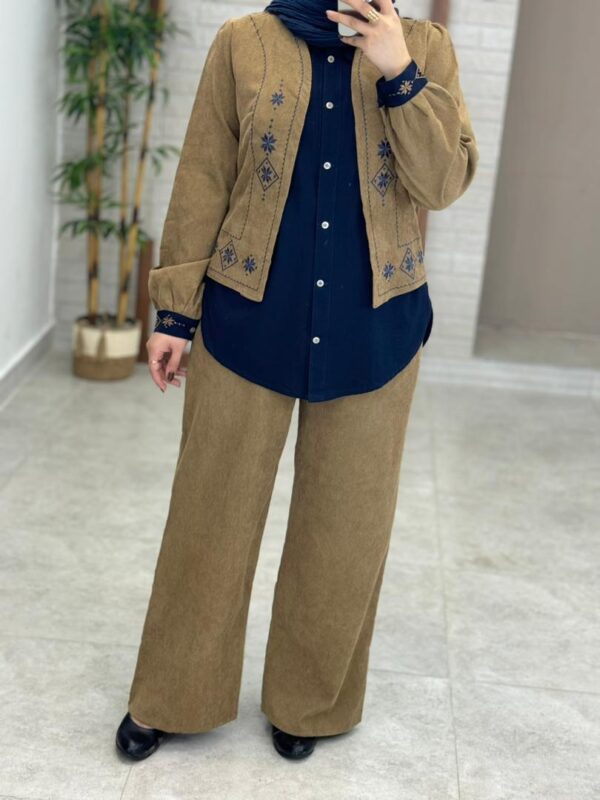 ست سه تیکه دل آوا پاییزه نسکافه ای سورمه ای