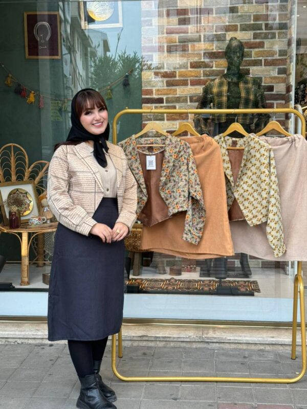 کت و دامن کمند نوشته دار مشکی