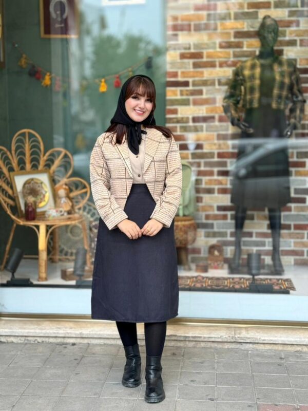 کت و دامن کمند نوشته دار مشکی