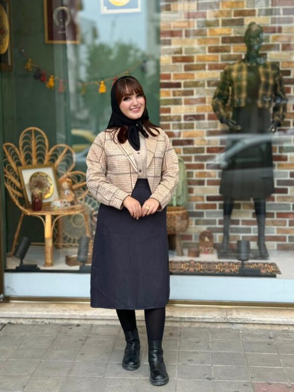 کت و دامن کمند نوشته دار مشکی
