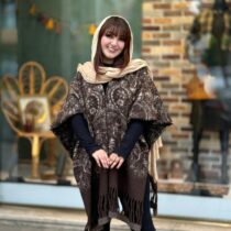 پانچ قهوه ای طرح بته جقه