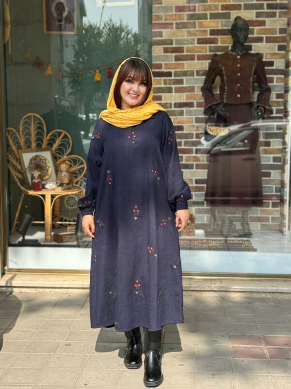 پیراهن شکیبا کبریتی سورمه ای