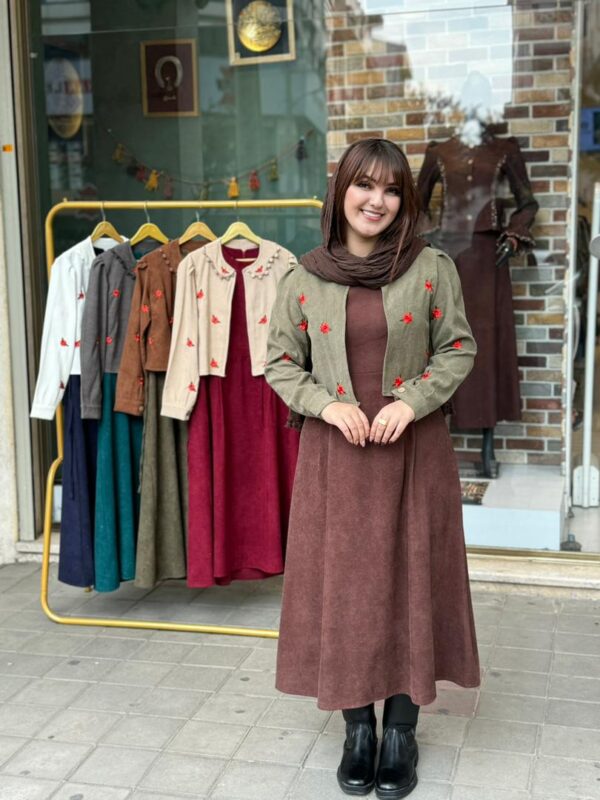 ست دوتیکه کاج کبریتی قهوه ای زیتونی