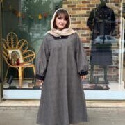 پیراهن نسیم جناقی مشکی نسکافه ای