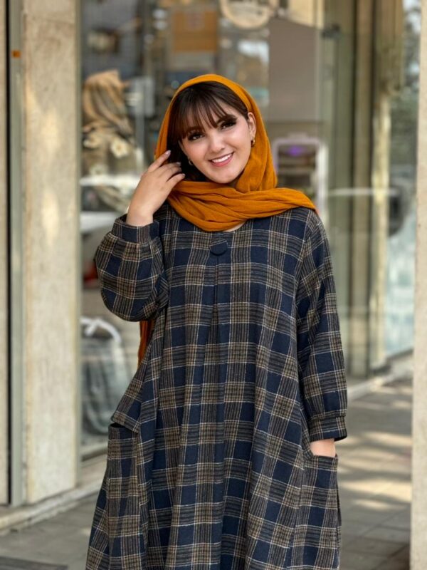 پیراهن کعبه سورمه ای زیتونی