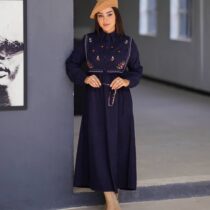 پیراهن ماریا کبریتی سورمه ای