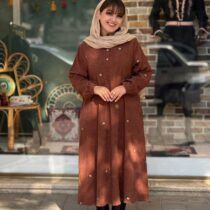 پیراهن شکیبا کبریتی قهوه ای شتری