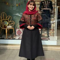 پالتو بخارا دوزی بته جقه زرشکی