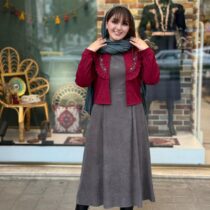 کت و سارافون شقایق کبریتی طوسی زرشکی