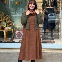 کت و سارافون شقایق کبریتی شکلاتی یشمی