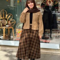 کت و دامن آبان نسکافه ای قهوه ای