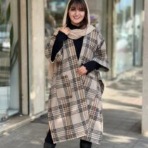 پانچ جلوباز کرم قهوه ای چهارخونه