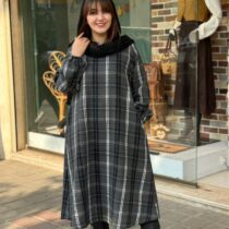 پیراهن رستا طوسی مشکی