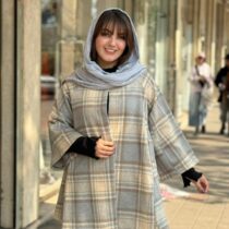 پالتو عروسکی طوسی آبی کرم