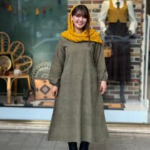 پیراهن شمیم کبریتی زیتونی