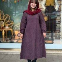 پیراهن شمیم کبریتی بادمجونی