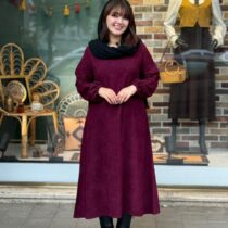 پیراهن شمیم کبریتی زرشکی