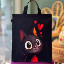ساک دستی سرو گربه سیاه و قلب