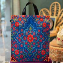 ساک دستی سرو سنتی آبی نارنجی قرمز