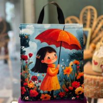 ساک دستی سرو دختر و چتر نارنجی