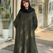 پیراهن هدیه سبز مشکی لوزی