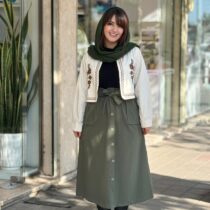 کت و دامن میترا سبز ارتشی