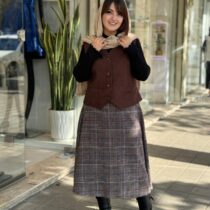 ست جلیقه دامن آذر قهوه ای