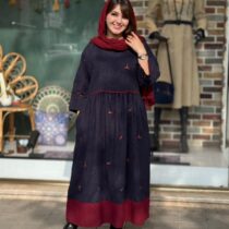 پیراهن نرگس کبریتی سورمه ای