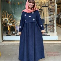 پیراهن پرنسا کبریتی سورمه ای