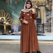 پیراهن پرنسا کبریتی شتری