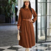 پیراهن مهگل قهوه ای شکلاتی