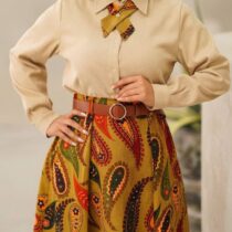 ست نارگل خردلی آجری